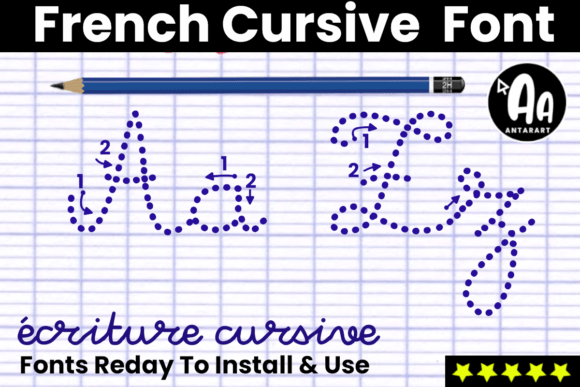 French Cursive Dotted Arrows: A Font for Creative Learning
