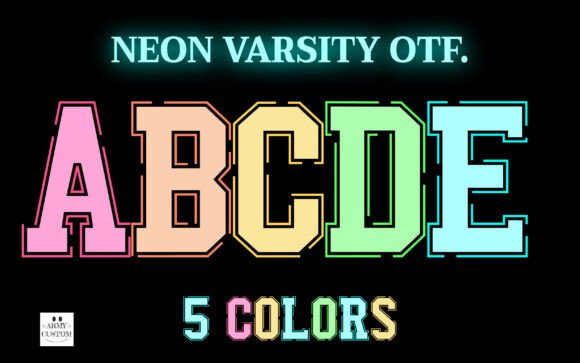 Neon Varsity: Ignite Your Designs with Electric Typography